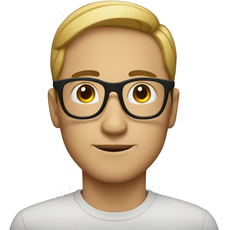 men whit black glasses emoji