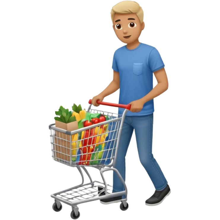 man-with-a-shopping-cart-full-body emoji