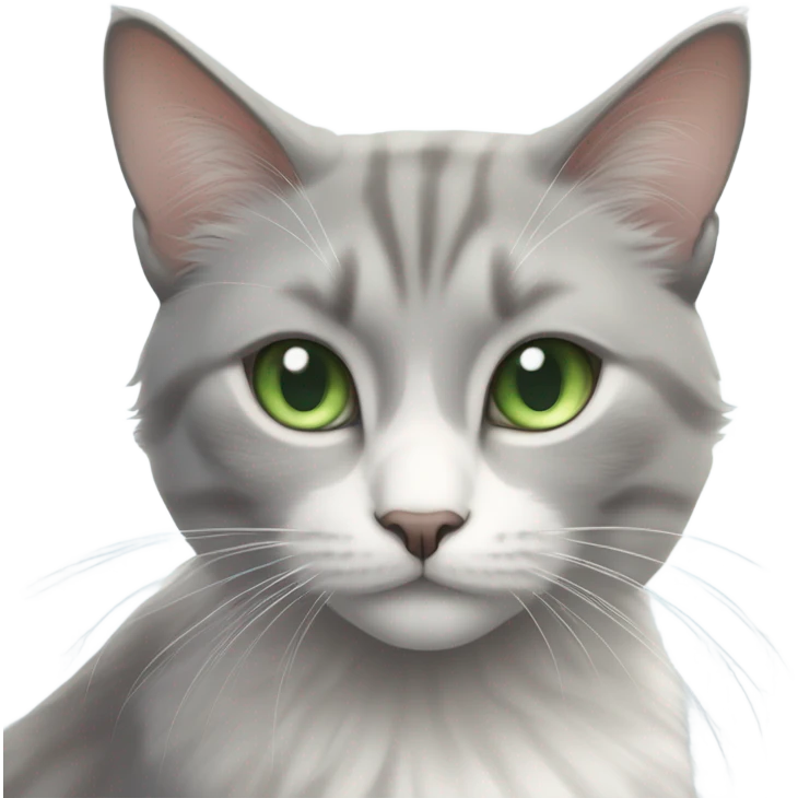 Grey female cat and white female cat emoji