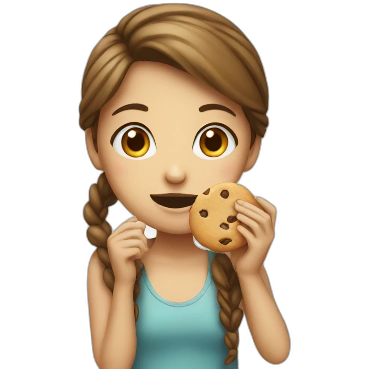 A girl eating a cookie  emoji