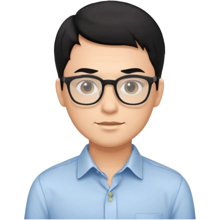 a handsome IT professional with balck hair and glasses emoji