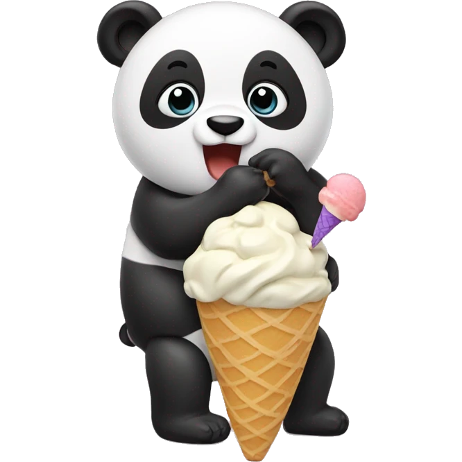 Panda eating ice cream emoji