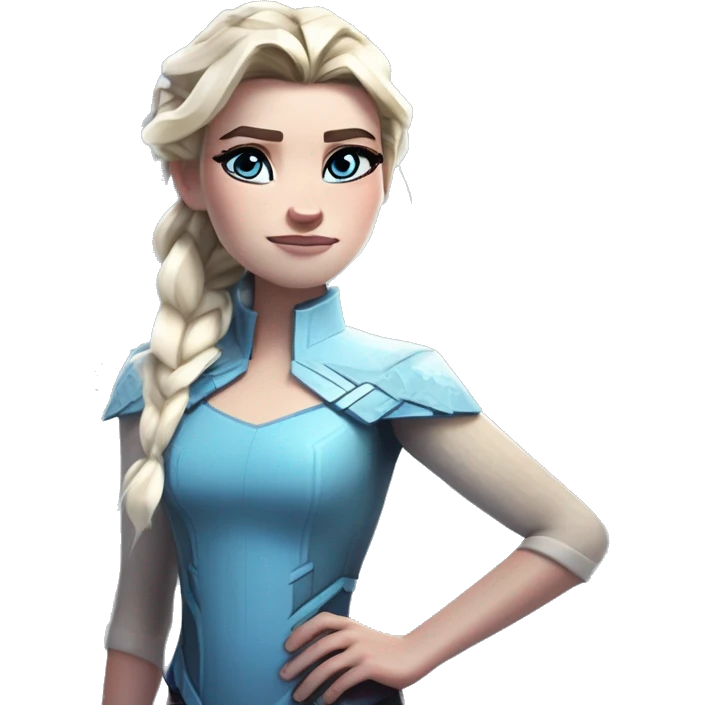 Minecraft wholesome nerd Elsa in Marvel Avengers style, oil paint, mysterious eyes, intricate lips, masterpiece pose, odd perspective, beautiful, desirable, logical emoji