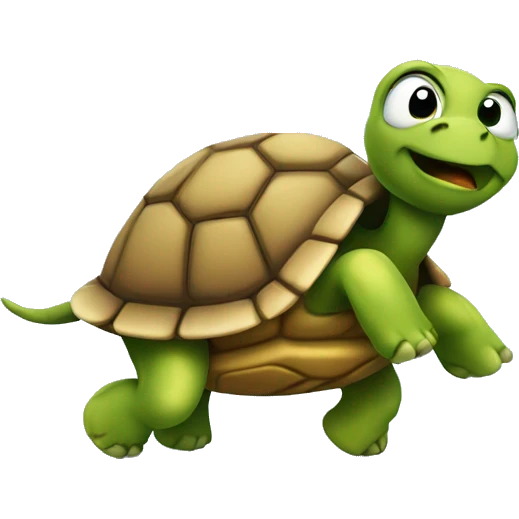 turtle running and sweating emoji