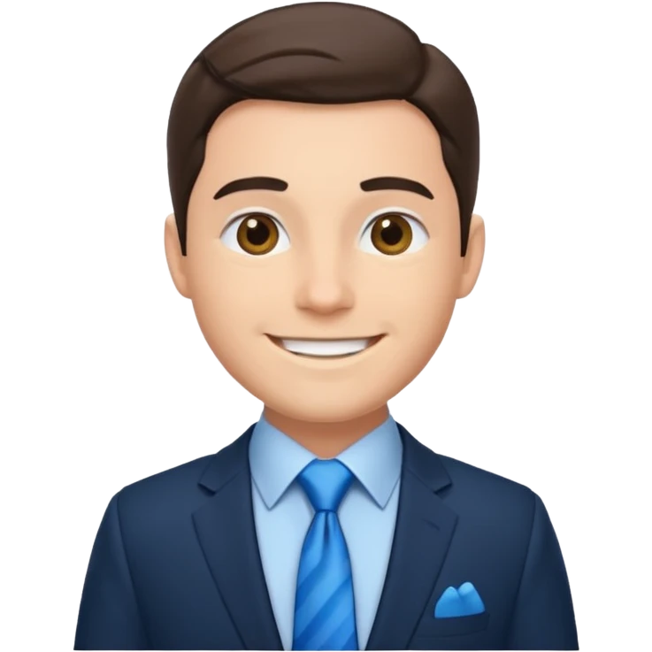 guy with suit and blue tie emoji