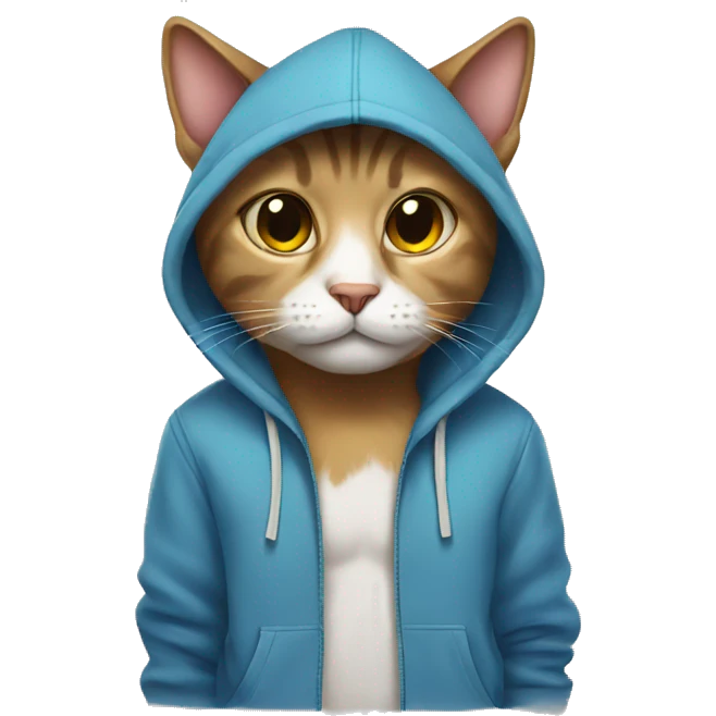 cat wearing a hoodie emoji