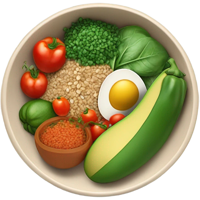 realistic bowl of healthy food emoji