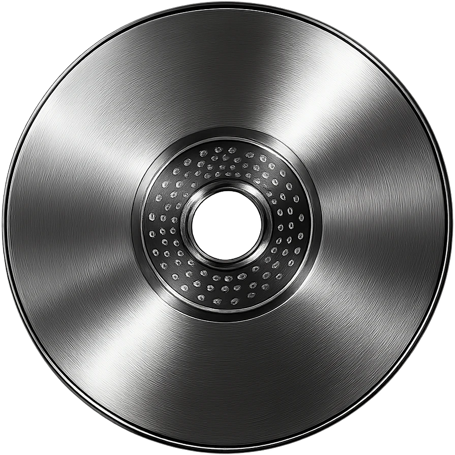 A minimalist CD disc with dot pattern, glowing effect, purple color emoji