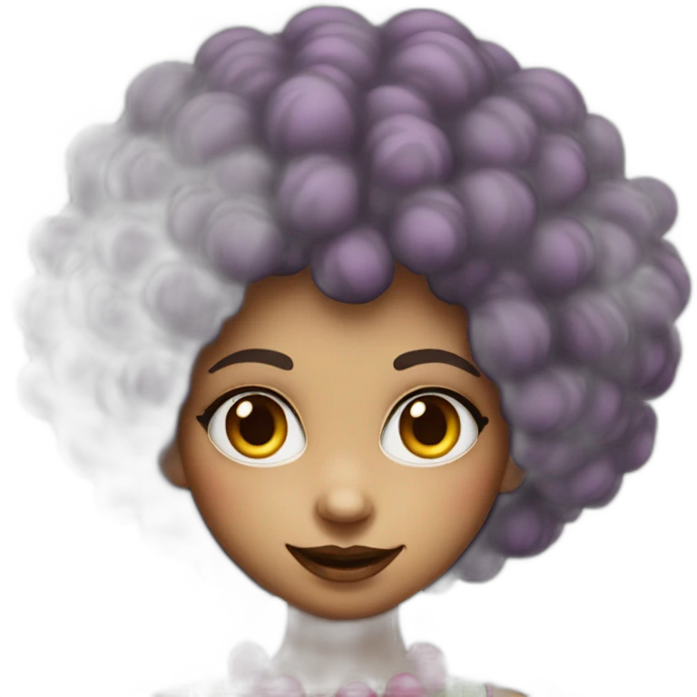 clown girl with afro emoji