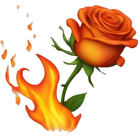 A rose on fire emoji
