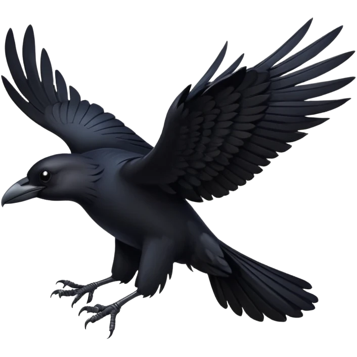flying black bird with wings spread emoji
