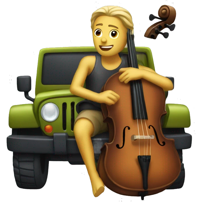 cello driving jeep emoji