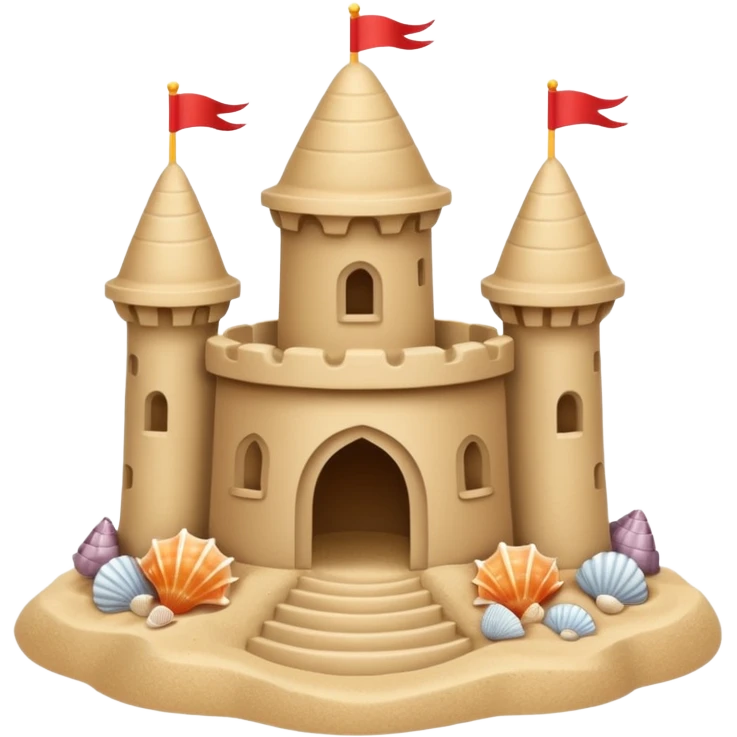 Decorated sand castle – seashells  emoji