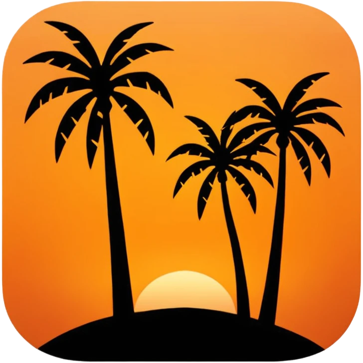 florida plam trees and sunset orange emoji