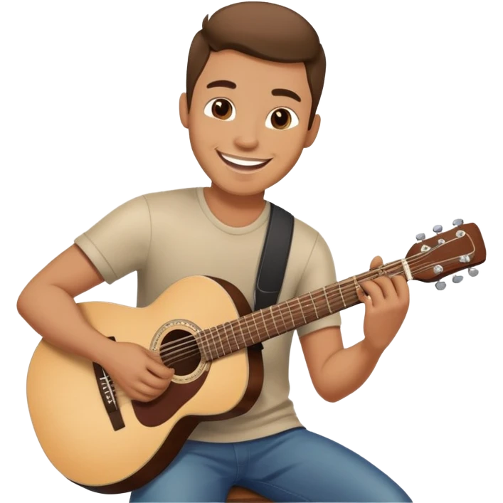 Happy Rock Pop Music Male Musician in his 30s dressed with trendy style emoji