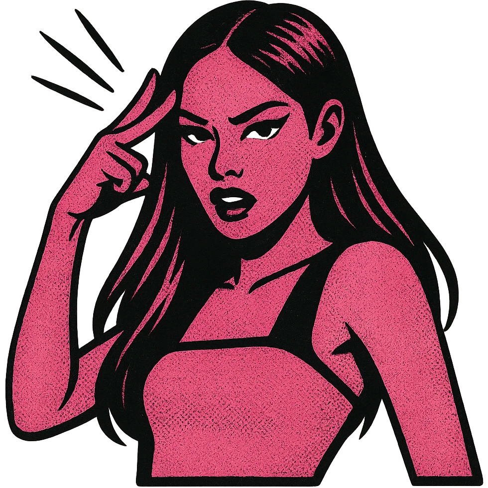 Blackpink inspired icon, pink and black, dynamic and graphic emoji