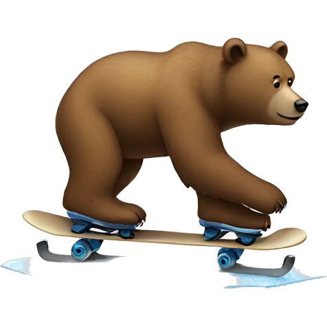a bear skating on ice emoji