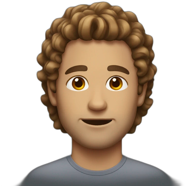 man with brown wavy hair emoji