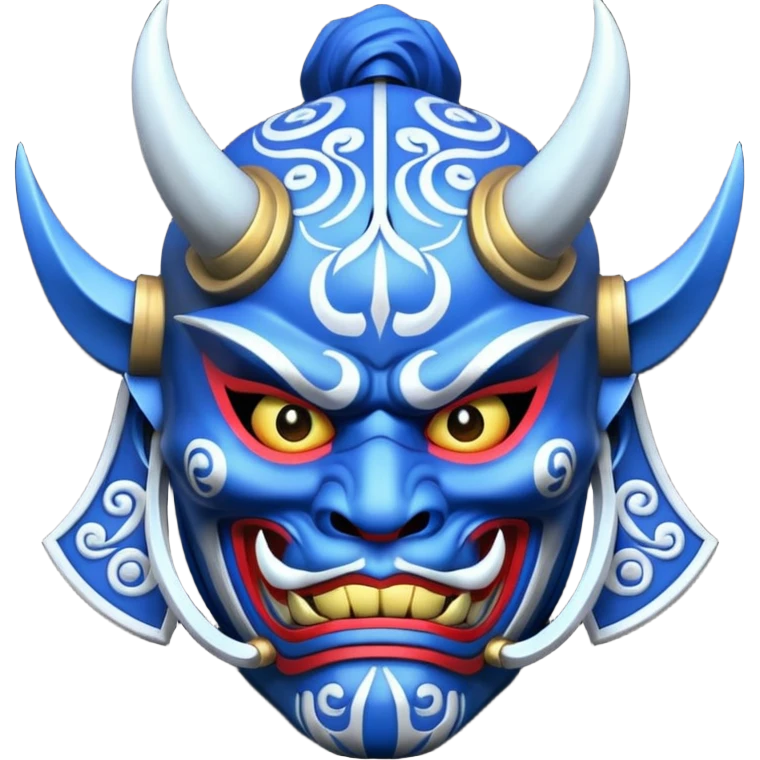 blue samurai oni mask emoji