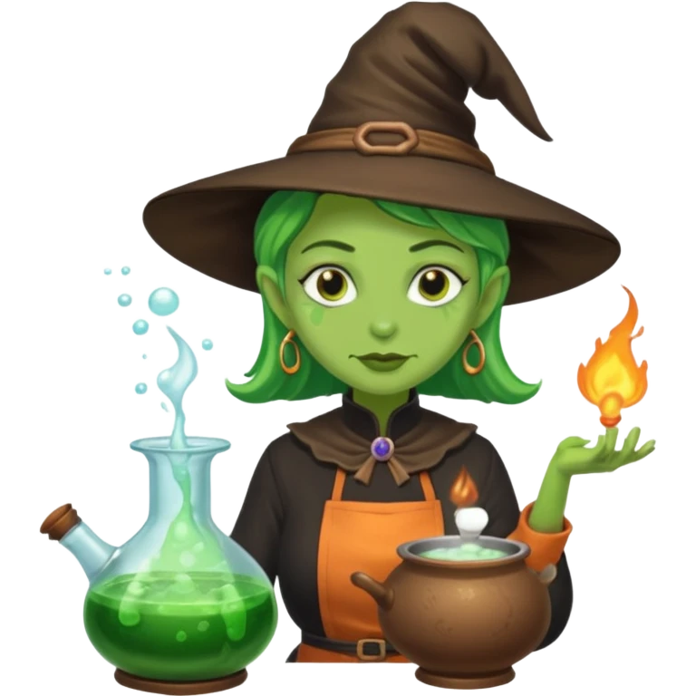 green witch cooking potion emoji
