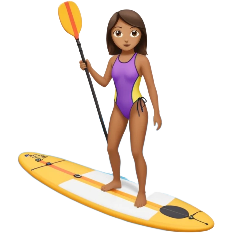 Brunette girl and paddle boarding  emoji