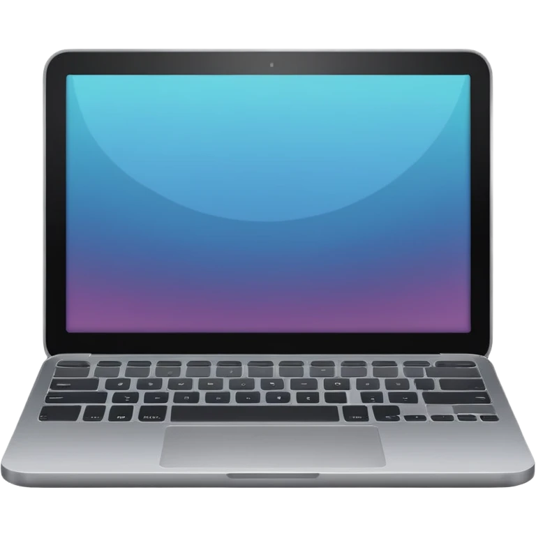 iOS-style emoji of a modern laptop. Smooth gradients, rounded shape, metallic look. Simple, clean, no background, balanced proportions. emoji