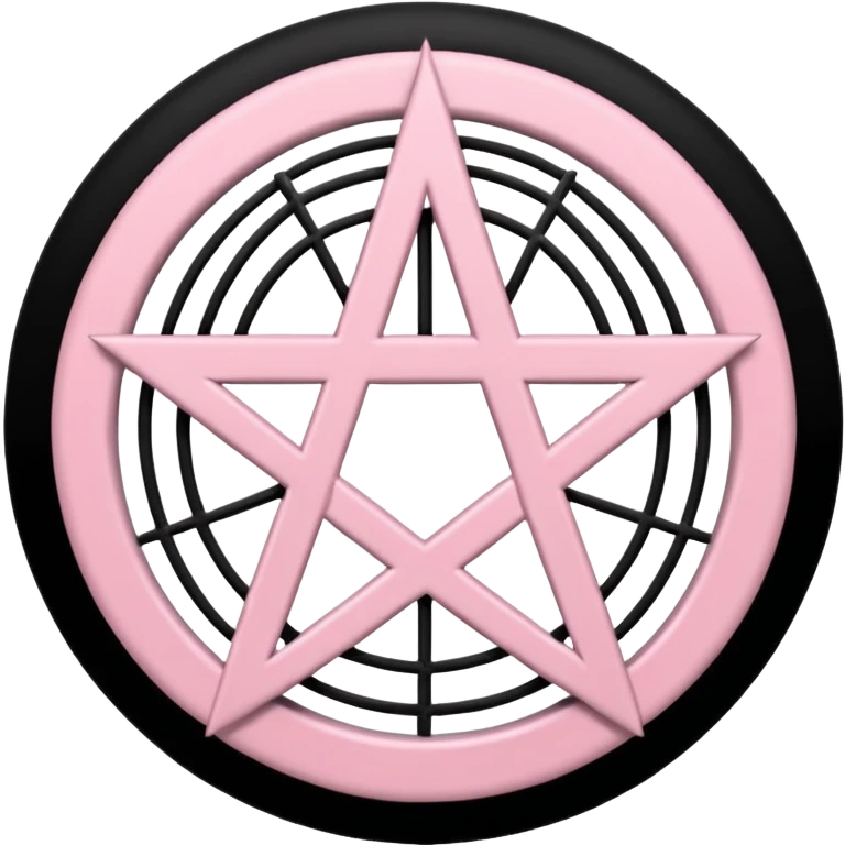 Light pink and Black pentacle with spiderwebs emoji