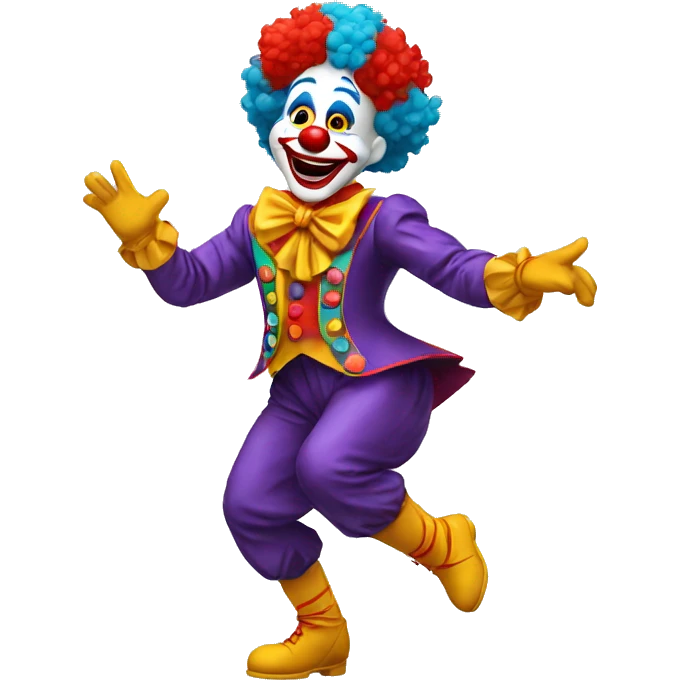 Payaso bailando bien colorido emoji