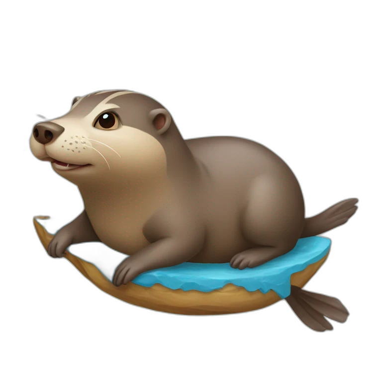 Loutre sur un cochon emoji