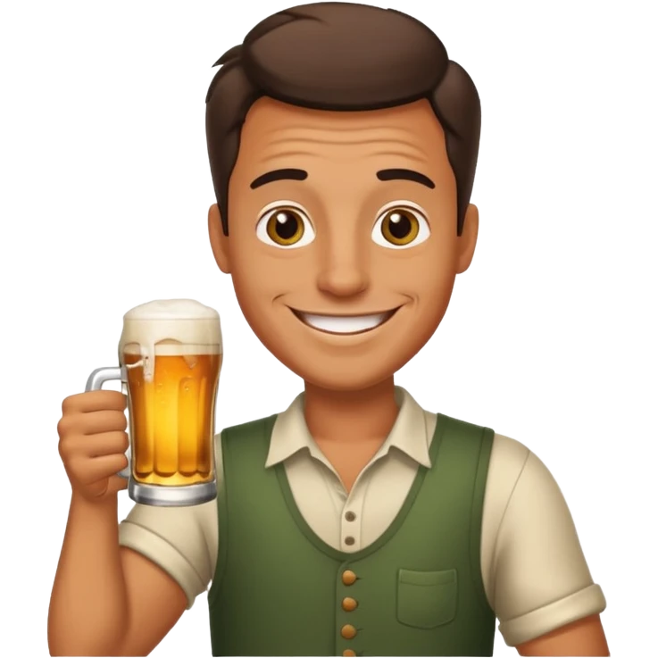 drunk man with a glass of beer emoji