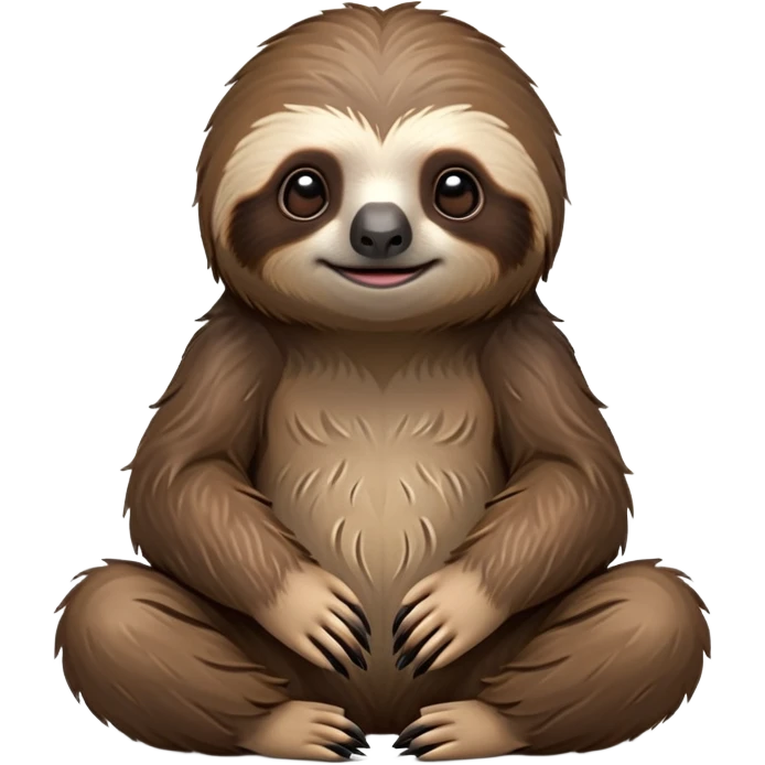 cinematic-sloth-realistic-full-body-sitting-emoji,-long-curved-claws-clinging,-thick-shaggy-brown-fur-slightly-ruffled,-head-tilted-dramatically,-slow-blinking-eyes-filled-with-serene-wisdom,-simplified-yet-realistic-focused-features,-highly-detailed,-glowing-with-an-almost-sarcastic-glow emoji