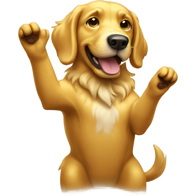 Golden dog waving emoji