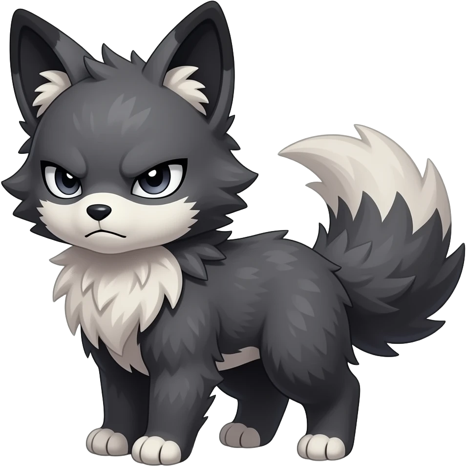 Anthro Dark Edgy Cool Shy Grumpy Fluffy FurSona Fakemon Full Body emoji