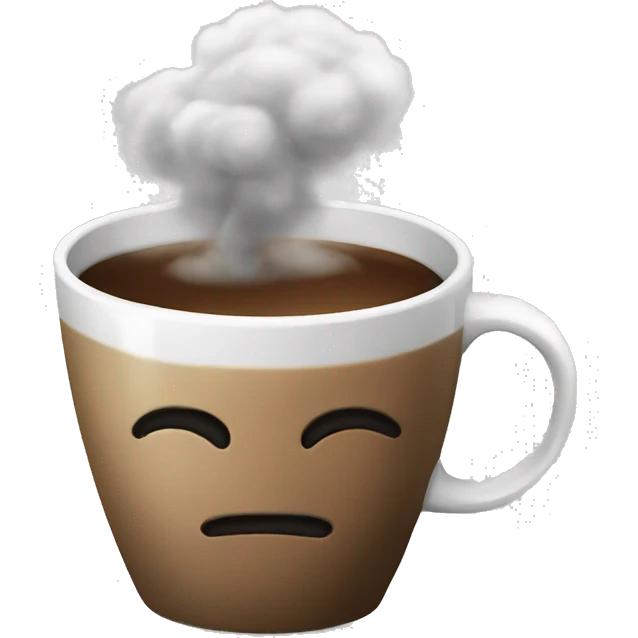 coffee, hot lattee with smog emoji