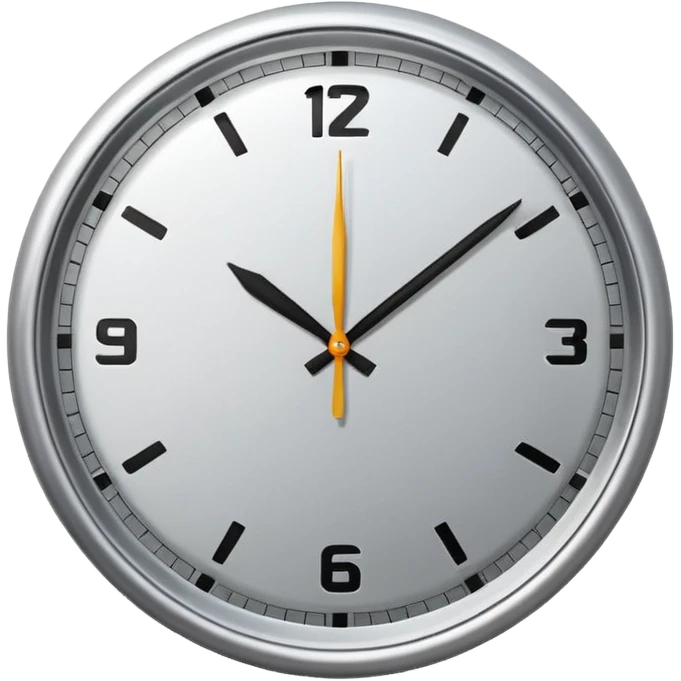 simple silver clock emoji