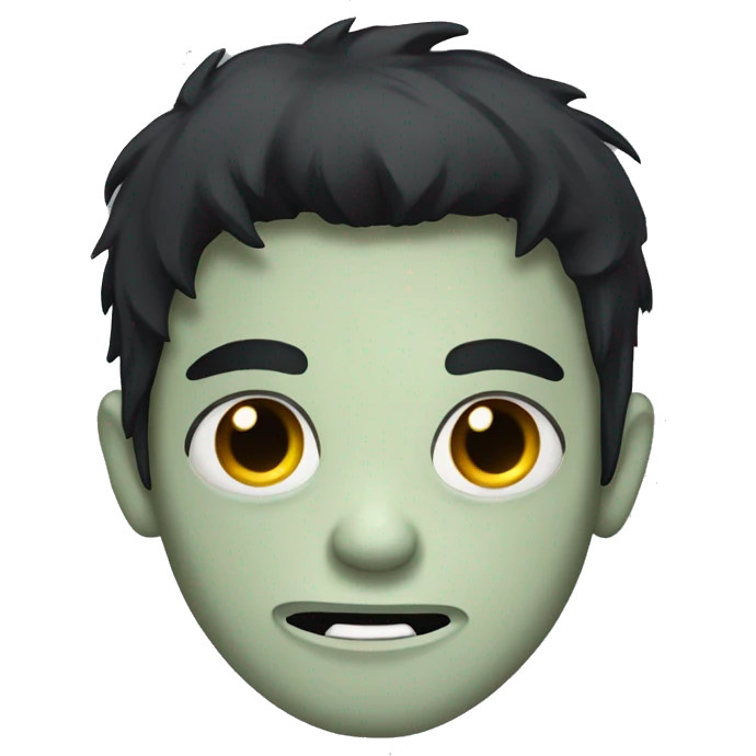 teen boy zombie with dark hair and white shirt emoji
