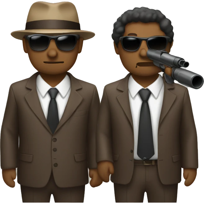 brown suit mafia with bazooka and sunglasses emoji