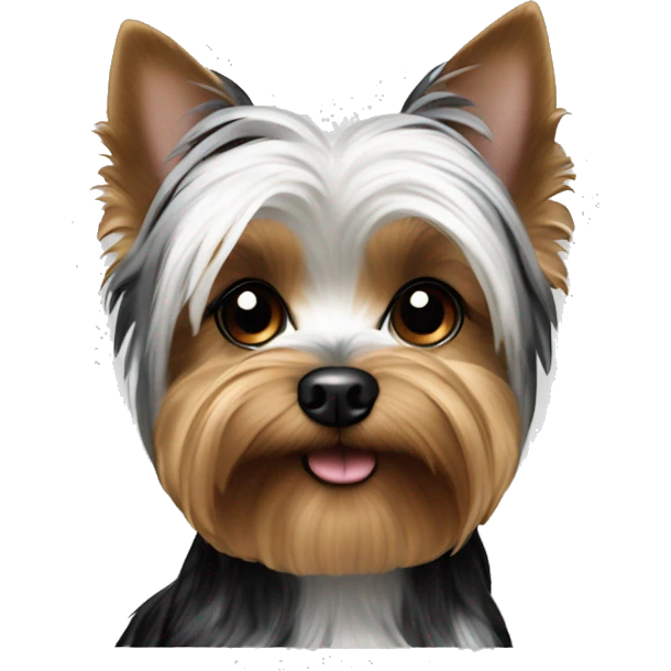 Black and white spotted yorkie dog emoji
