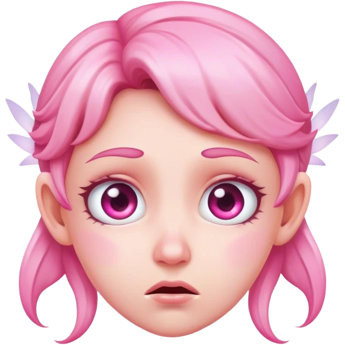 pink fairy face worried emoji