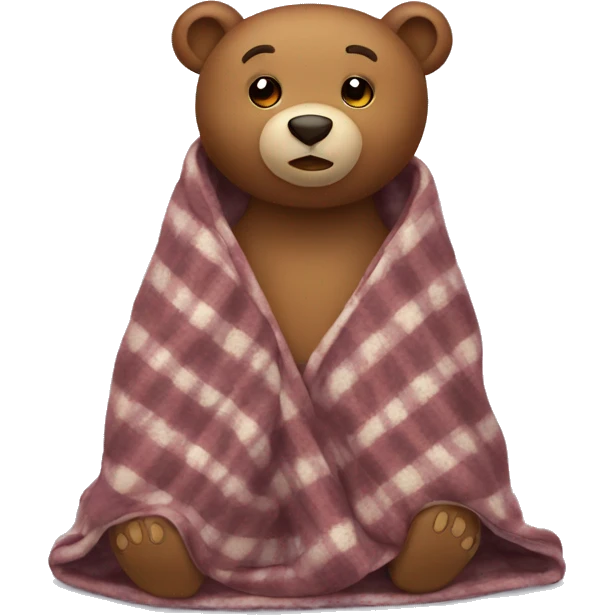 bear cozy in blanket emoji
