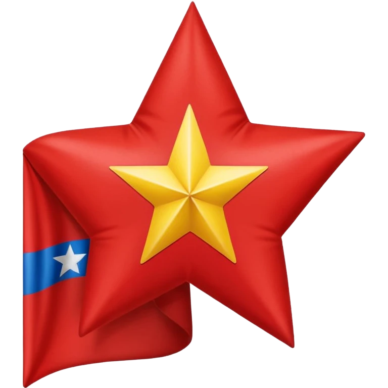 Bandera gallega con una estrella roja en el medio emoji