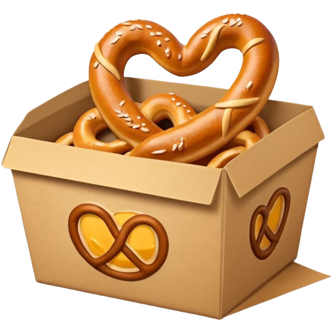 Pretzel on food paper box emoji