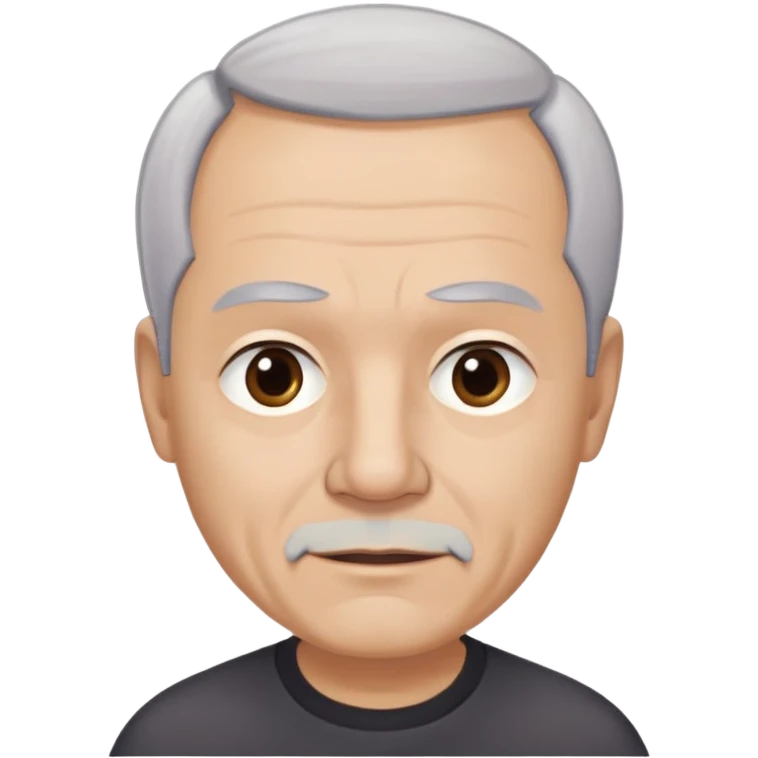 Front-facing portrait of René Monclova. Older Hispanic man with light complexion, round face, and wide jawline. Short gray-white hair with receding hairline. Expressive dark eyes, prominent eyebrows. Professional appearance. Wearing a dark shirt. emoji