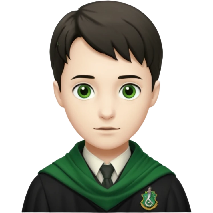 tom riddle, hogwarts uniform,  green scarf emoji