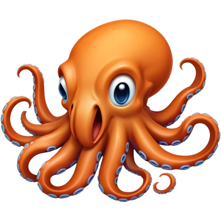 Cinematic Realistic Cute Yawning Octopus Portrait Emoji, Head tilted slightly with a dramatic, wide-open yawn, showcasing a soft, lustrous orange body with subtle blue ring accents and gently drooping tentacles, with half-closed, drowsy eyes rendered in exquisite detail; high shine, relaxed yet expressive, styled with a dash of mystical charm, soft glowing outline, capturing the essence of a sleepy yet affectionate octopus that appears ready to stretch out and drift into a peaceful nap! emoji