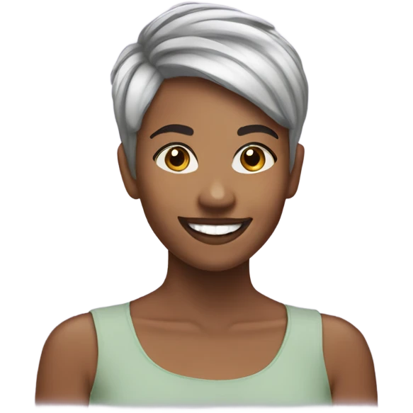 woman pixie cut smiling emoji