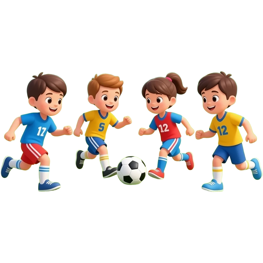 kids playing football in the park emoji
