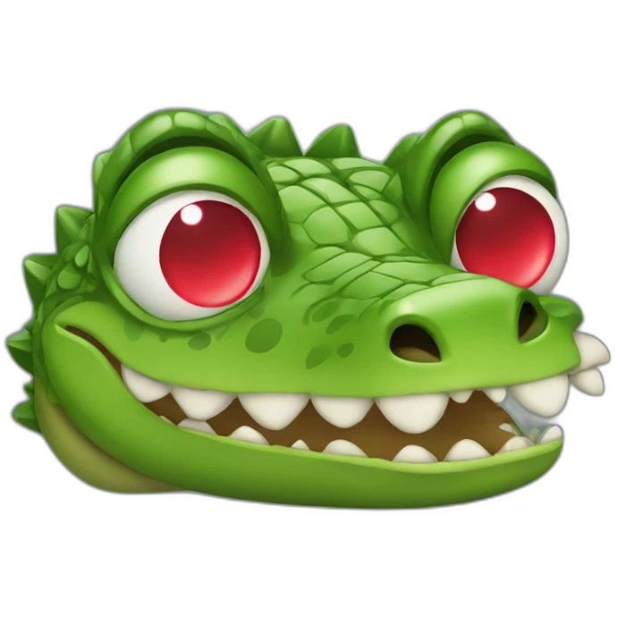 crocodile with heart red eyes emoji