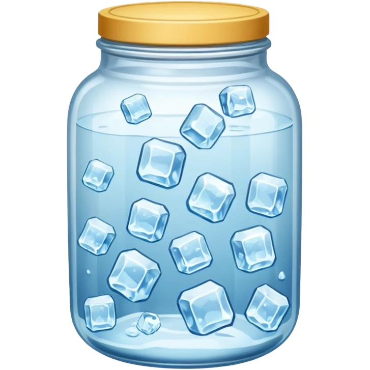SLIM ICE JAR WITHOUT LID ON WITH LOTS OF ICE emoji