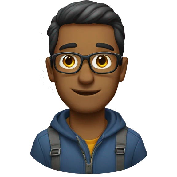 homem moreno de óculos emoji